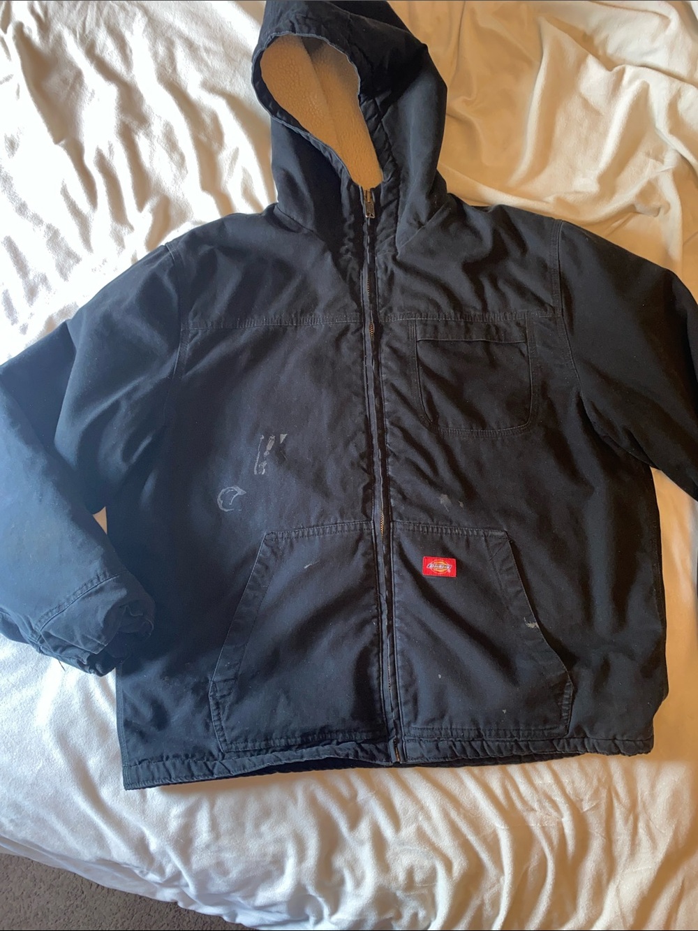 Dickies Black Hooded Sherpa-Lined Work Jacket